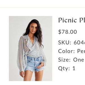 Free People Wrap Blouse- NWOT Never Worn